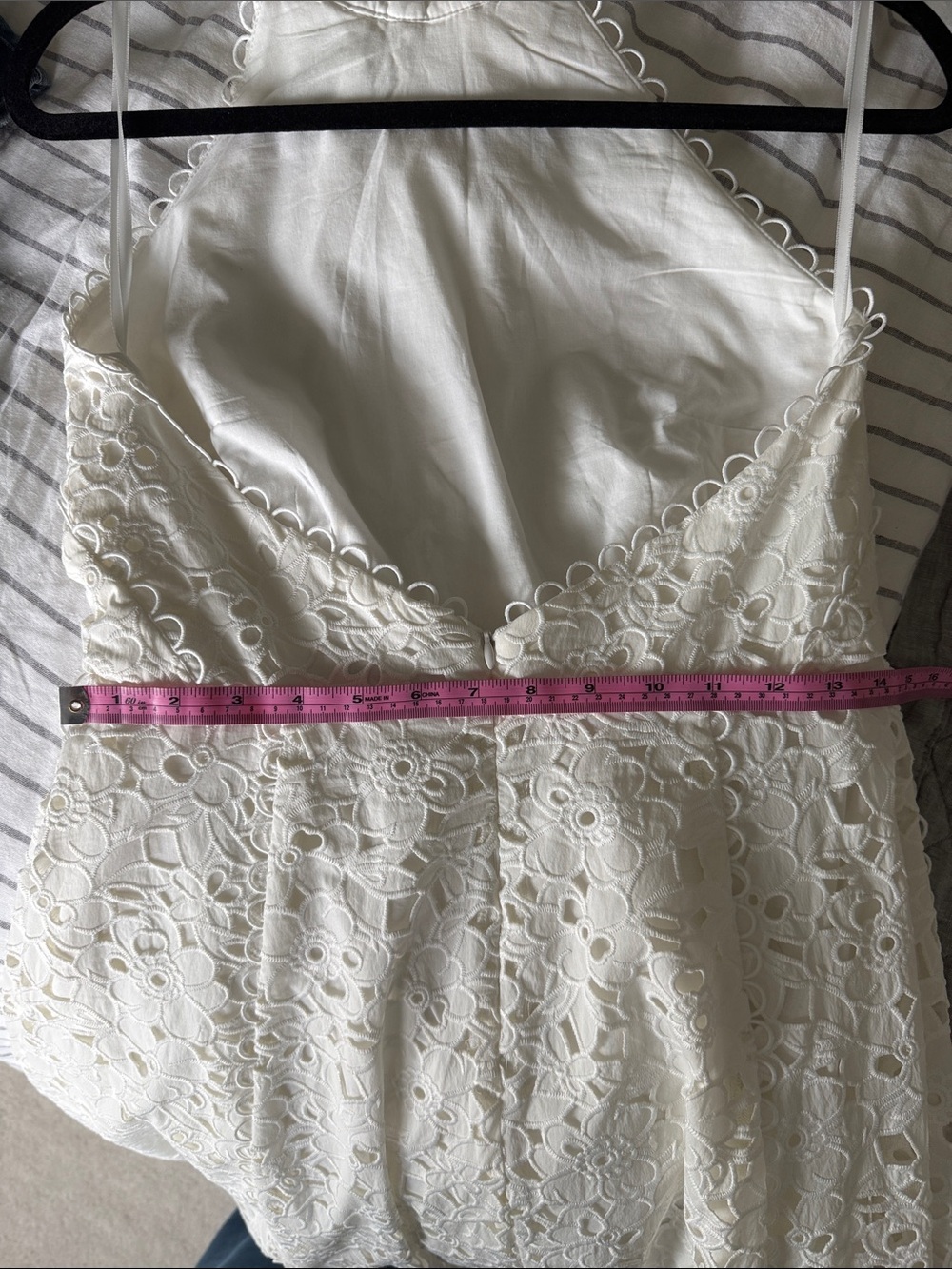 Rebecca Vallance Nuvola Halter Midi Dress White Lace - US 4 - Picture 10 of 11